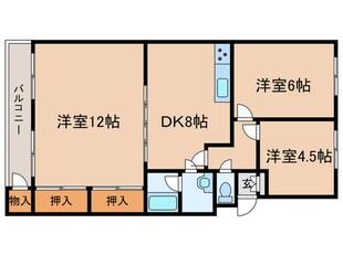 ｴﾒﾗﾙﾄﾞﾏﾝｼｮﾝ茶売Ａ棟（403）の物件間取画像